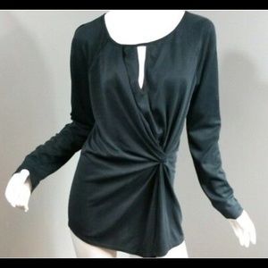 Deletta Black keyhole neck top size small